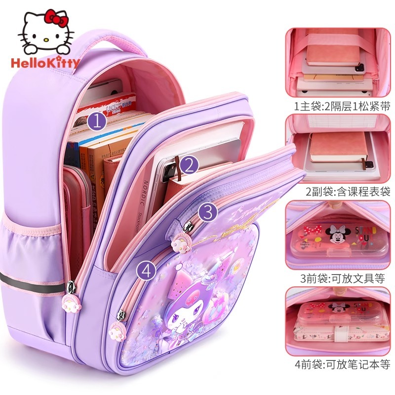 🏆 Sanrio Official Balo Học Sinh Cặp sách cho bé gái tiểu học 2026 Mẫu mới từ lớp 1 đến lớp 6 bé gái tai to bảo vệ cột sống