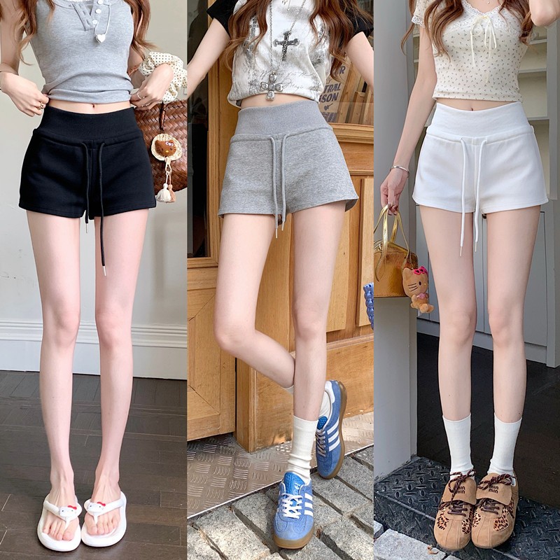 Quần short thông thường dây rút eo cao dành cho nữ mùa hè mới 250421
