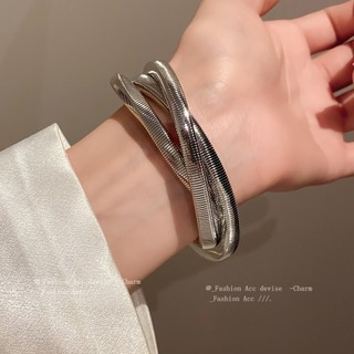 [Jewbeauty] Chất liệu hợp kim cuộn dây vòng tay xoáy phong cách Âu Mỹ thời trang cao cấp nhẹ trang trí tay sang trọng