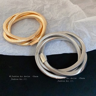 [Jewbeauty] Chất liệu hợp kim cuộn dây vòng tay xoáy phong cách Âu Mỹ thời trang cao cấp nhẹ trang trí tay sang trọng