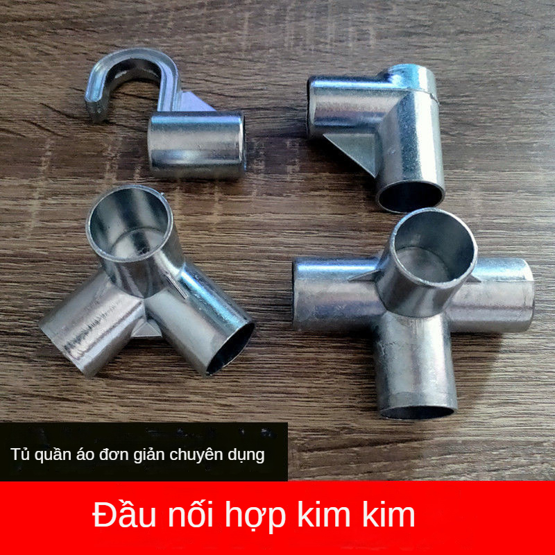 Phụ kiện tủ quần áo đơn giản, đầu nối ống thép, giao diện tủ quần áo vải, đầu nối kim loại ba chiều bốn chiều bằng nhựa dày 1DLN