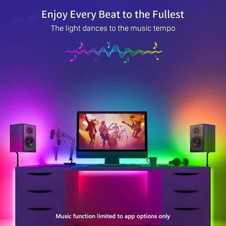 Dải LED USB 5V RGB Điều khiển ứng dụng thông minh Đồng bộ âm nhạc Thích hợp cho phòng, nhà bếp, thể thao TV Nền chiếu sáng Trang trí sinh hoạt