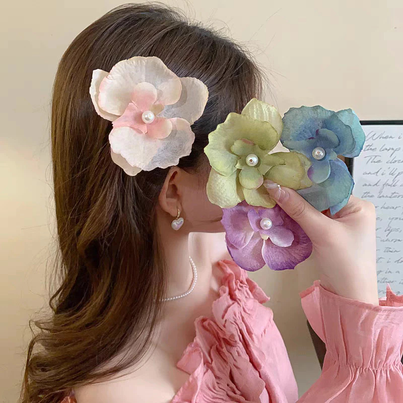 💕Dreamy💕🌸Tóc Hoa Phalaenopsis, Kẹp Mỏ Vịt Mặt Lụa Thời Trang, Mũ Đội Đầu Ngày Lễ Bên Biển Siêu Cổ Tích Ảnh Nổ Kẹp Phụ Kiện Tóc Nữ
