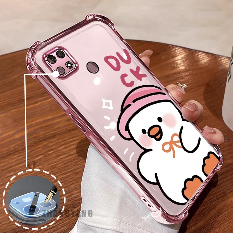 Ốp Lưng Cho Poco C40 Thẩm Mỹ Mạ Điện Chống Rơi Vỏ Điện Thoại Hoạt Hình Dễ Thương Họa Tiết Vịt TPU Thiết Kế Mới Silicon Mềm case
