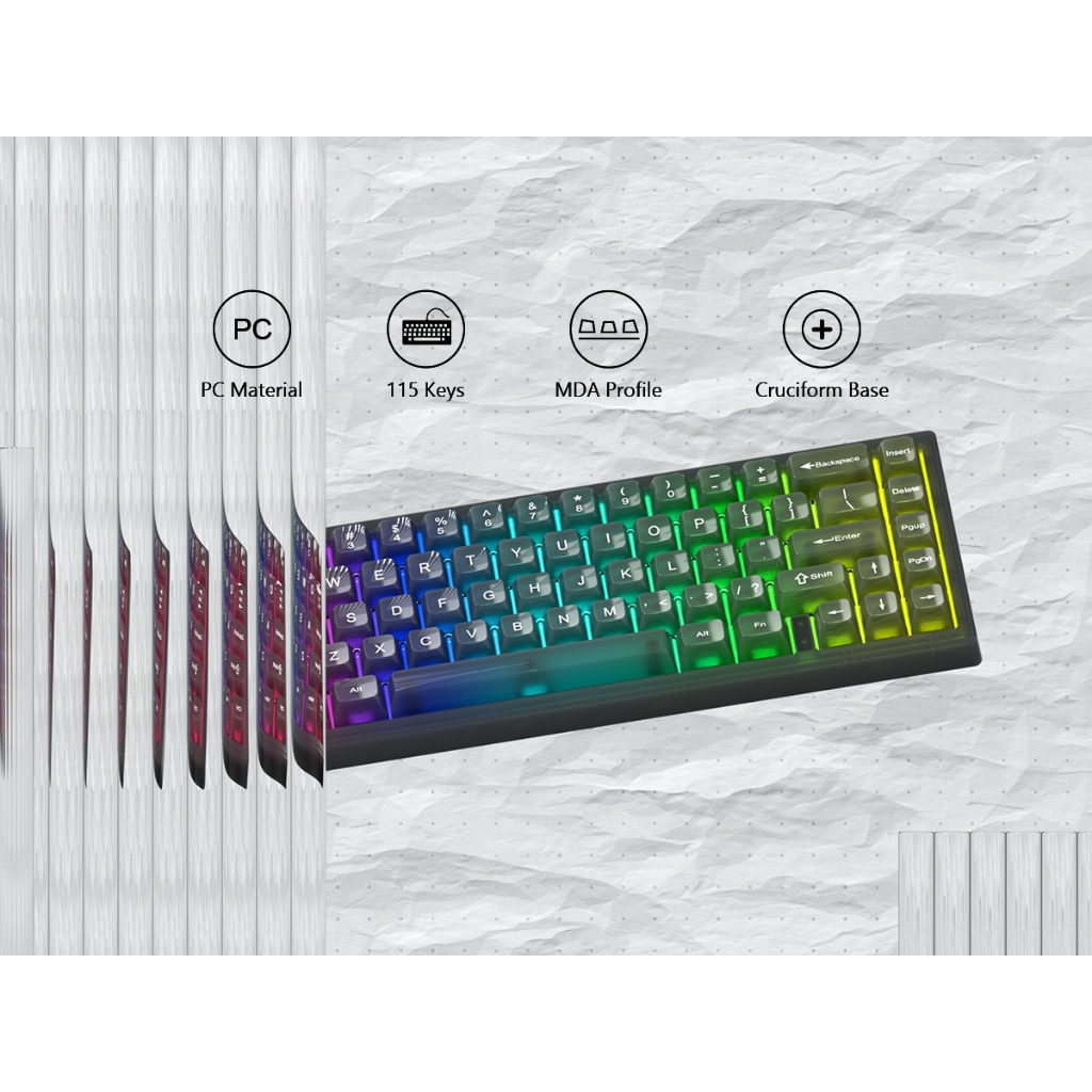 Womier Pure Matte Grey 115 Phím MDA Profile PC Keycaps Bộ cho Gateron Cherry MX Switch Bàn phím cơ | BigBuy360 - bigbuy360.vn