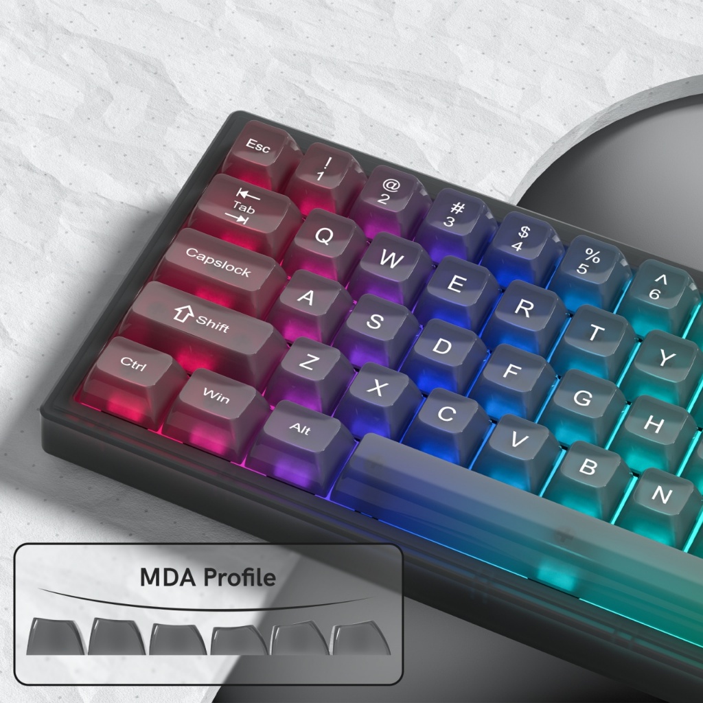 Womier Pure Matte Grey 115 Phím MDA Profile PC Keycaps Bộ cho Gateron Cherry MX Switch Bàn phím cơ | BigBuy360 - bigbuy360.vn