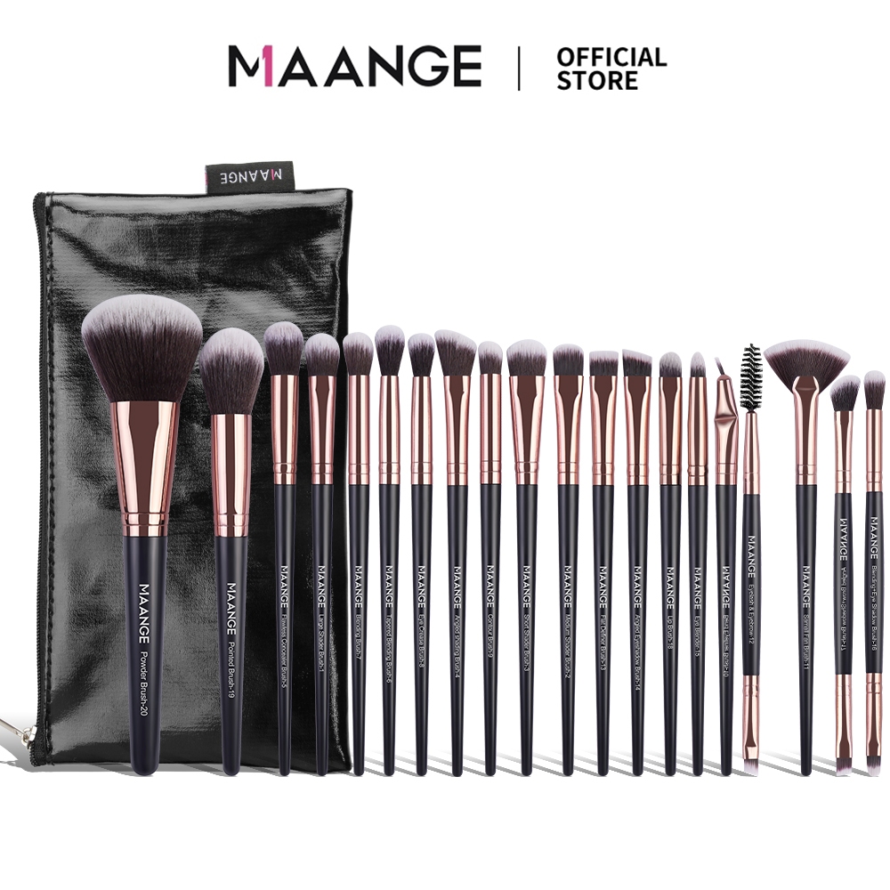 Ảnh Bộ 20 cọ trang điểm chuyên nghiệp MAANGE kèm túi đựng da 170g tiện lợi 1