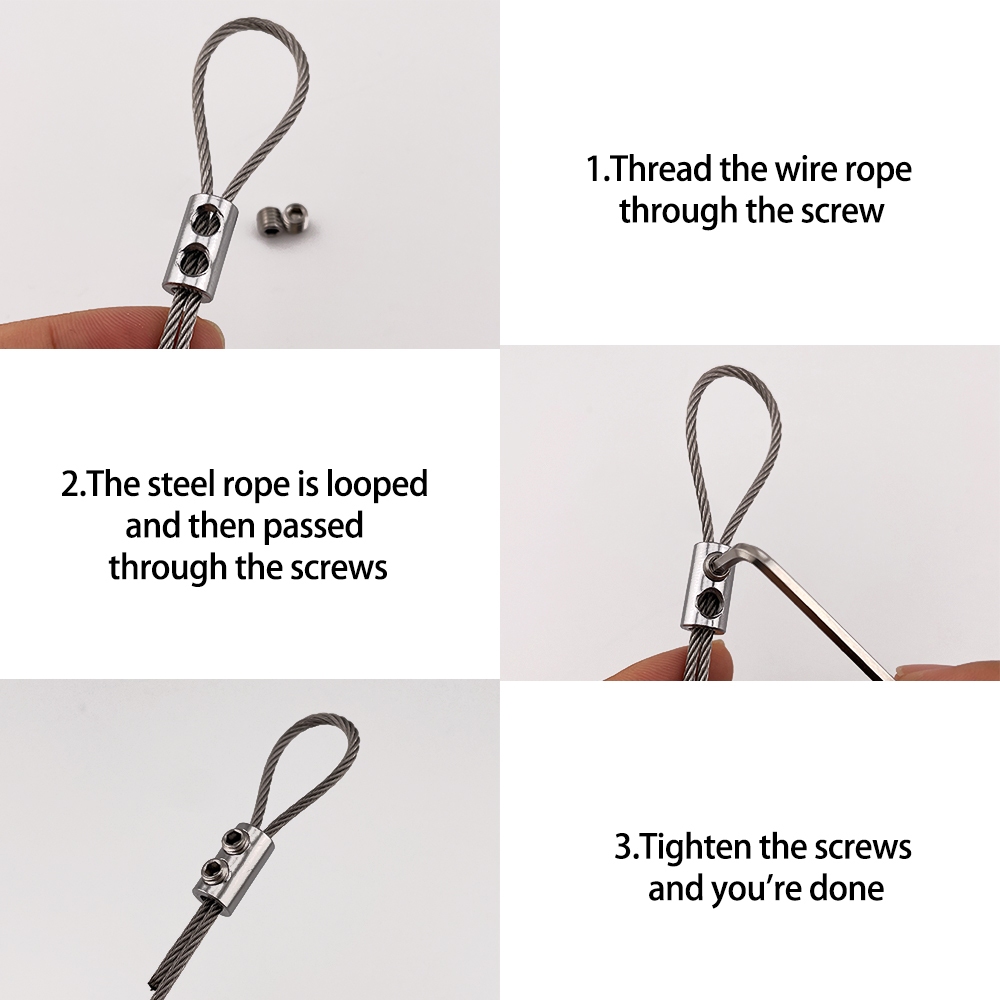 2 / 3 / 4mm Có Thể Điều Chỉnh Thép Không Gỉ Treo Sling Kính Thiên Văn Dây Khóa Hình Ảnh Placard Dây Treo Bộ