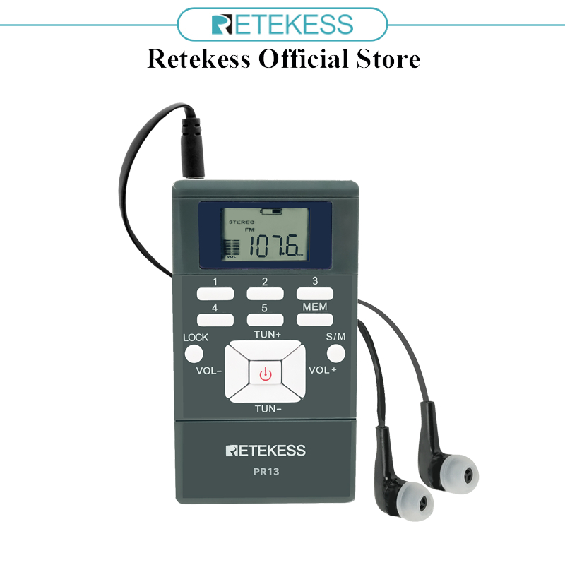 Ảnh Radio Retekess Pr13 Fm Mini Xách Tay Với Đồng Hồ Kỹ Thuật Số 24 Giờ 1