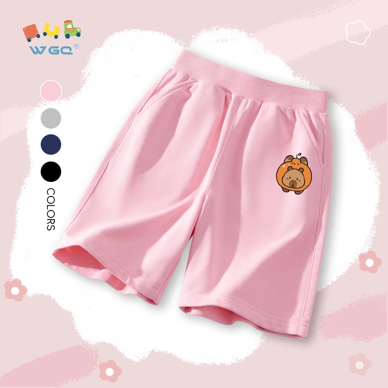 W.G.Q  Quần short bé trai / bé gái，mềm mại thoải mái，thấm mồ hôi thoáng khí với in hình capybara