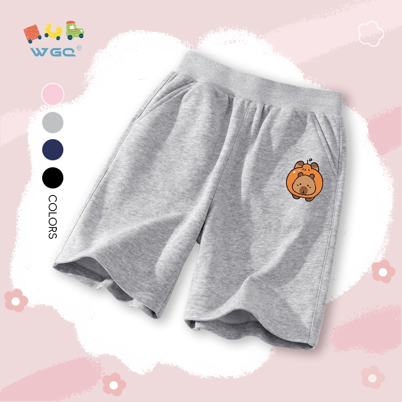 W.G.Q  Quần short bé trai / bé gái，mềm mại thoải mái，thấm mồ hôi thoáng khí với in hình capybara