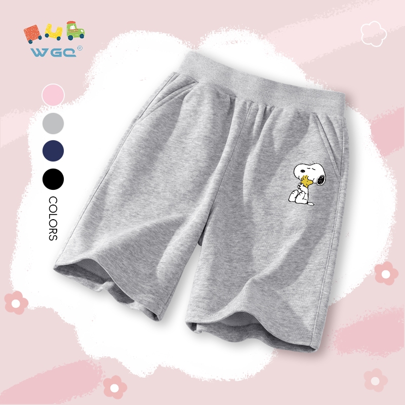 W.G.Q  Quần short bé trai / bé gái，mềm mại thoải mái，thấm mồ hôi thoáng khí có in