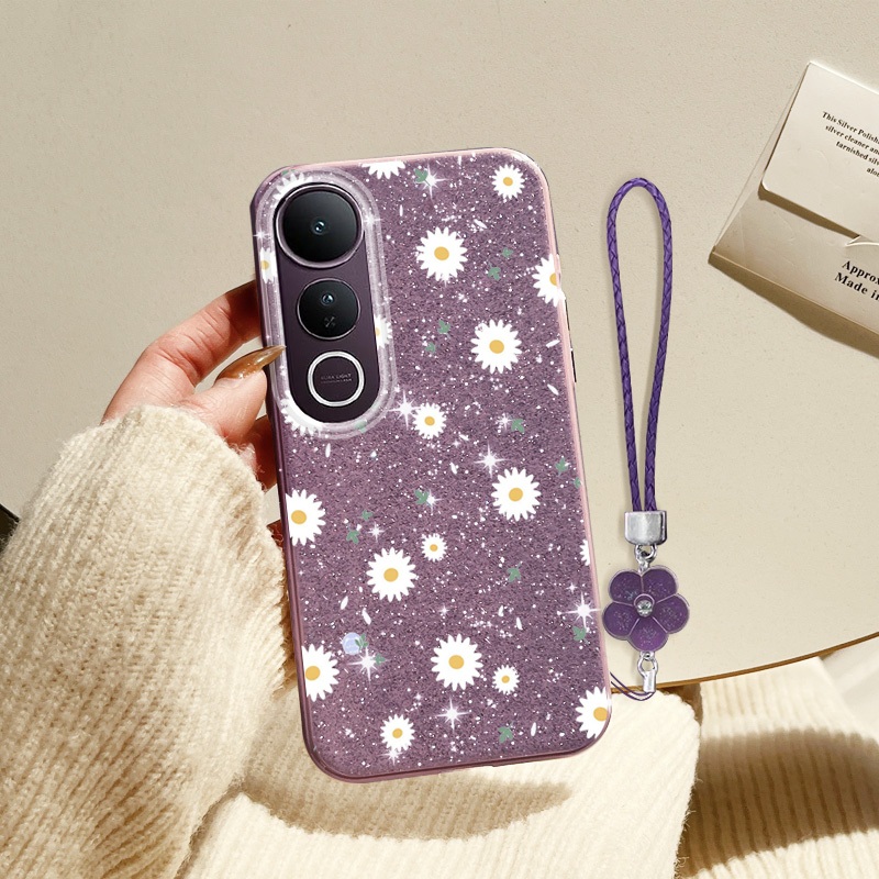 Ốp Điện Thoại YBD Cho Vivo V60 Lite Y200 Y300 V50 Lite V50E 5G V40 Lite Y31 Y21D Mỹ Lấp Lánh Kim Cương Nhật Bản Và Hàn Quốc Hoa Cúc INS