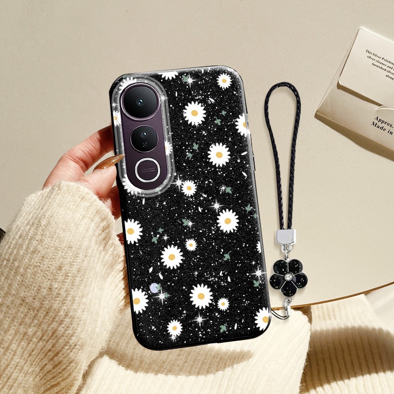 Ốp Điện Thoại YBD Cho Vivo V60 Lite Y200 Y300 V50 Lite V50E 5G V40 Lite Y31 Y21D Mỹ Lấp Lánh Kim Cương Nhật Bản Và Hàn Quốc Hoa Cúc INS