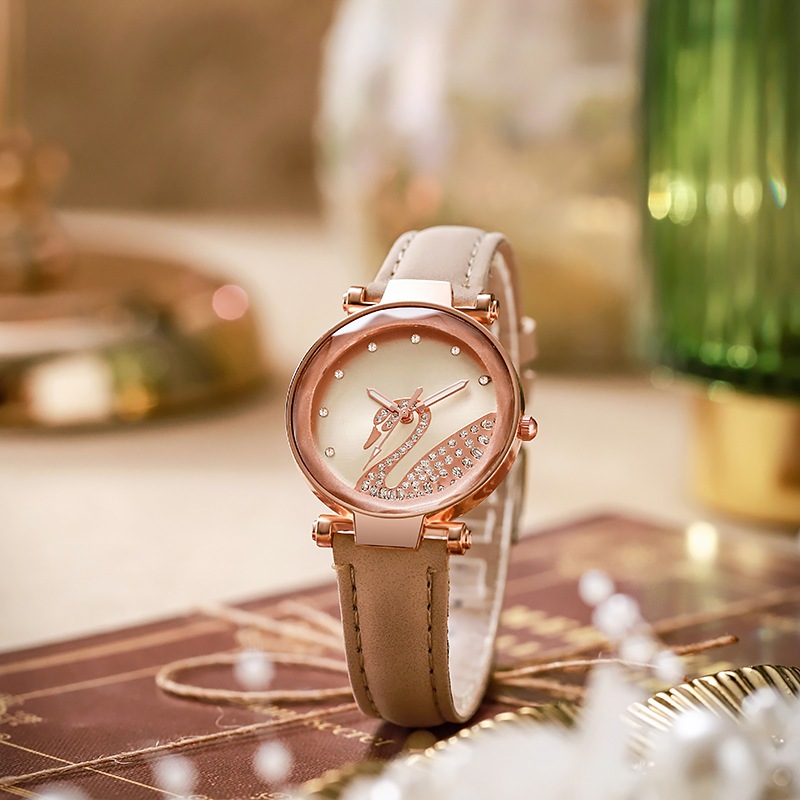 Đồng hồ nữ Đồng hồ nữ Swan sang trọng và thanh lịch Đồng hồ đeo tay tình yêu Vòng đeo tay thạch anh