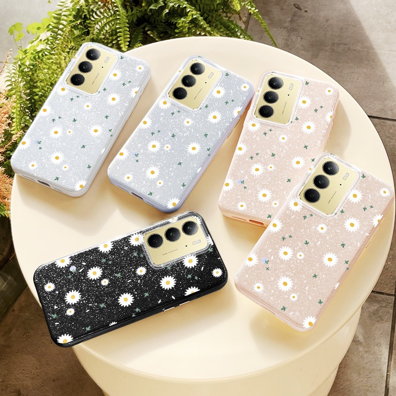 Ốp Điện Thoại YBD Cho OPPO Realme C71 C75X C75 4G Realme 14X 5G (Mã Lai) Kim Cương Lấp Lánh Mịn Hoa Cúc Nhật Bản và Hàn Quốc INS