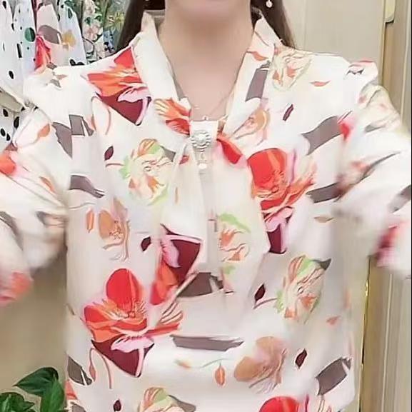 Áo sơ mi voan tay ba phần tư mới, phong cách phương Tây, áo sơ mi trẻ trung và đẹp, áo sơ mi nhỏ của mẹ trung niên và người già mùa hè