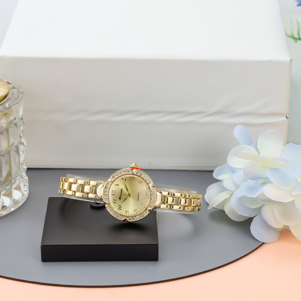 Đồng hồ nữ có dây thép đính kim cương Đồng hồ nữ thạch anh đơn giản