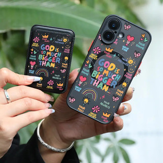 Ốp ví họa tiết cầu vồng vui nhộn cho trẻ em iPhone 11promax 12 13pro 15pro 15promax 14 14promax 14pro 16 pro max 16 plus Ốp điện thoại ví đen