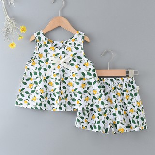 MuyoNowo Bộ Đồ Ngủ Hoa Không Tay Trẻ Em 100% Viscose Mềm Mại Mặc Nhà Mùa Hè