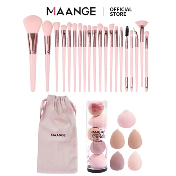 Bộ cọ trang điểm chuyên nghiệp MAANGE 20 chiếc kèm 5 miếng Mút trang điểm và túi đựng đồ trang điểm 52000