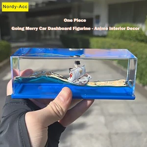 Trang trí ô tô One Piece - Golden Merry Ship in Bottle, Anime Pirate Ship Figurine, Thiết kế hoạt hình sáng tạo, Quà tặng hoàn hảo cho những người yêu thích sinh nhật và ô tô