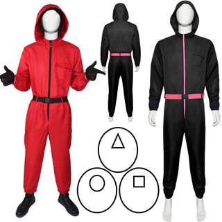 🔺Hàng tồn kho🔺Trò chơi mực đen cho trẻ em&người lớn Ⅱ Quần áo bảo vệHalloween Squid Game Fashion Cos