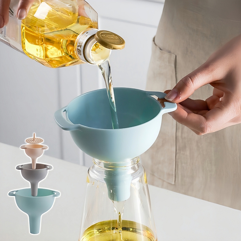 Phễu Nhà Bếp với Lọc Tháo Rời & Tay Cầm, Bộ Nhựa Bền Chuyên Dụng, Thiết Kế Miệng Rộng | Kitchen Funnel with Detachable Strainer & Handle, Durable Plastic Wide Mouth Professional Set