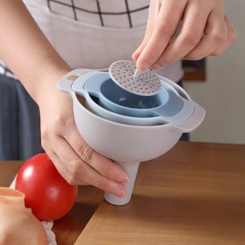Phễu Nhà Bếp với Lọc Tháo Rời & Tay Cầm, Bộ Nhựa Bền Chuyên Dụng, Thiết Kế Miệng Rộng | Kitchen Funnel with Detachable Strainer & Handle, Durable Plastic Wide Mouth Professional Set