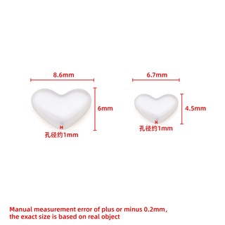 Nhỏ Baroque Hình Trái Tim ABS Giả Ngọc Trai Qua Lỗ Ngọc Trai Trắng DIY Phụ Kiện Trang Sức