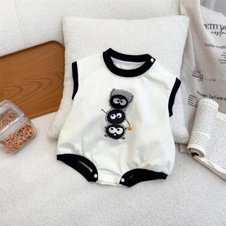 Spirited Away Baby Cotton Hoạt hình dễ thương Bóng than Elf dáng rộng vừa vặn áo liền quần mùa hè mềm mại và thoải mái (0-24 tháng)