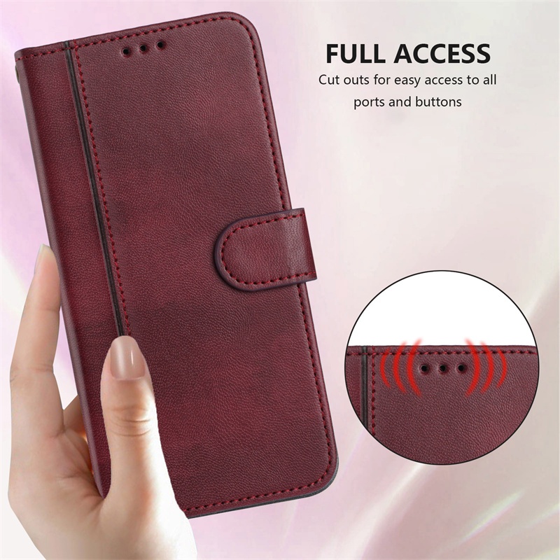 Vỏ Cho Sharp Aquos Wish 4 Zero 2 Basic DX EP3 SH-01M SH-M10 SH-52E SHG02 SHV47 801SH 906SH 5G Ví Da Bỏ Túi Khe Cắm Thẻ Flip Case Cover