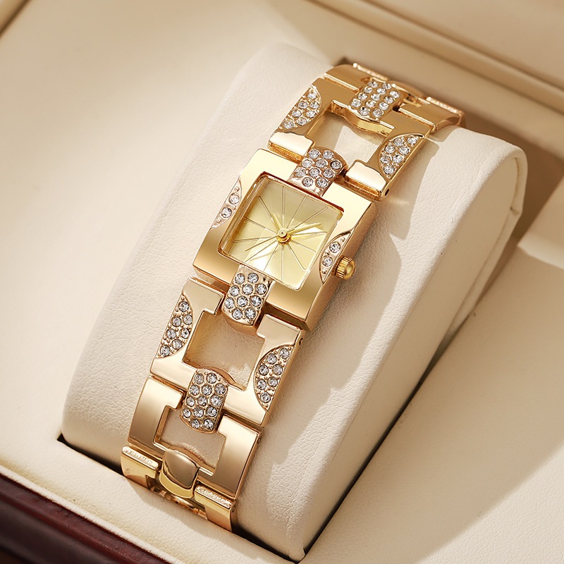 Lady Watch Square Chain 3 màu tùy chọn: vàng, trắng, bạc đen