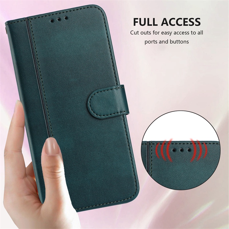 Vỏ Cho Sharp Aquos V Air Wish 4 Zero 6 Basio Active3 Simple Sumaho5 SH-C02 SH-52E SH-RM18 SHG 04 A001SH A102SH Ví Da Bỏ Túi Khe Cắm Thẻ Flip Case Cover