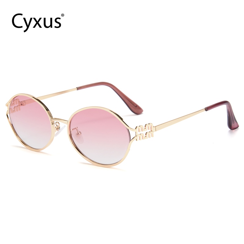 Cyxus Kính Râm Nữ Tính Gọng Oval Vàng Mỏng Nhẹ Phong Cách Tối Giản Retro Thanh Lịch Pha Chất Hàn Quốc Nhật Bản Và Châu Âu 1284