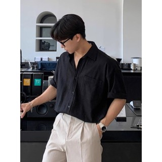 Áo Sơ Mi Trắng Cổ Điển Mỹ Nam Cao Cấp Rời Tay Ngắn Không Kim Cương Ice Silk Thoáng Mát Vải Lanh Áo Sơ Mi Mỏng