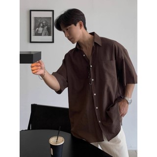 Áo Sơ Mi Trắng Cổ Điển Mỹ Nam Cao Cấp Rời Tay Ngắn Không Kim Cương Ice Silk Thoáng Mát Vải Lanh Áo Sơ Mi Mỏng