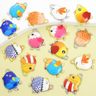 10 Chiếc Hoạt Hình Dễ Thương Gà Con Men Nhỏ Giọt Dầu Quyến Rũ, Tạo Kiểu Động Vật Sáng Tạo Mặt Dây Chim Nhiều Màu Sắc Cho DIY Vòng Cổ Vui Nhộn Vòng Tay Bông Tai Móc Khóa & Trang Trí Hoạt Động Tiệc