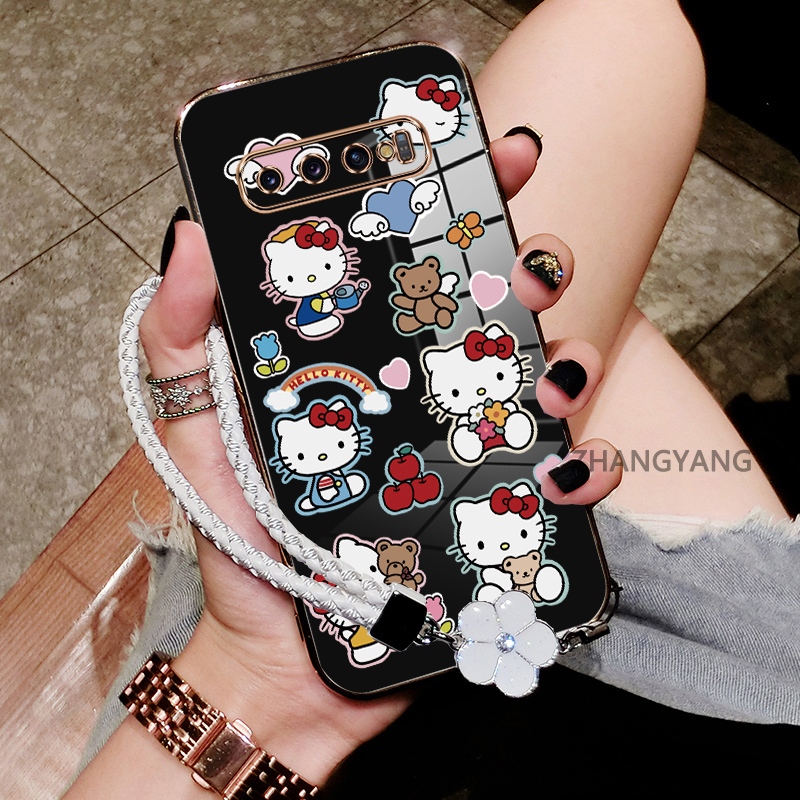 Ốp Lưng Dành Cho Samsung NOTE 9 NOTE 8 Mạ Chống Rơi TPU Vỏ Điện Thoại Silicon Mới Một Thiết Kế Thẩm Mỹ Có Họa Tiết Hình Mèo Và Trái Tim Màu Hoạt Hình Dễ Thương Và Dây Miễn Phí