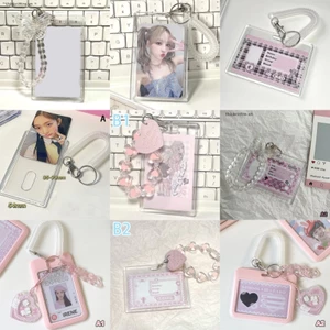 THI Crystal Acrylic Card Holder Photocards Display Protection Case Mặt dây chuyền VN