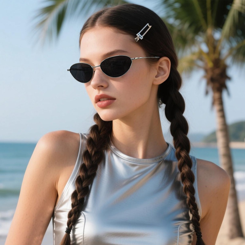 Cyxus Kính râm mắt mèo thời trang/Kính râm kiểu Hàn Quốc/Phong cách Y2K/Dành cho cả nam và nữ, chống tia UV400, thích hợp cho du lịch ngoài trời 1281