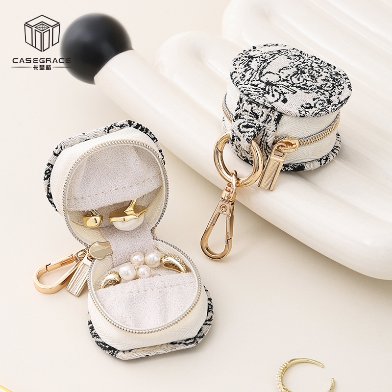 Hộp đựng đồ trang sức Nhẫn kèm móc khóa, Hộp đựng đồ trang sức phòng tập thể dục di động, Hộp đựng đồ trang sức vòng cổ hình bông tai du lịch nhỏ