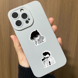 60 Chiếc Đen Trắng Anime Conan Dán Điện Thoại Trang Trí Cốc Nước Miếng Dán Chống Thấm Nước
