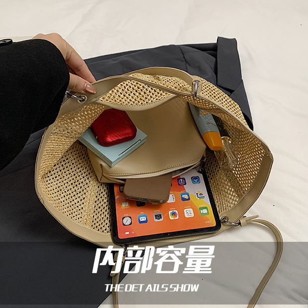 Túi đeo vai tote đi biển nữ, dung tích lớn, phong cách mới