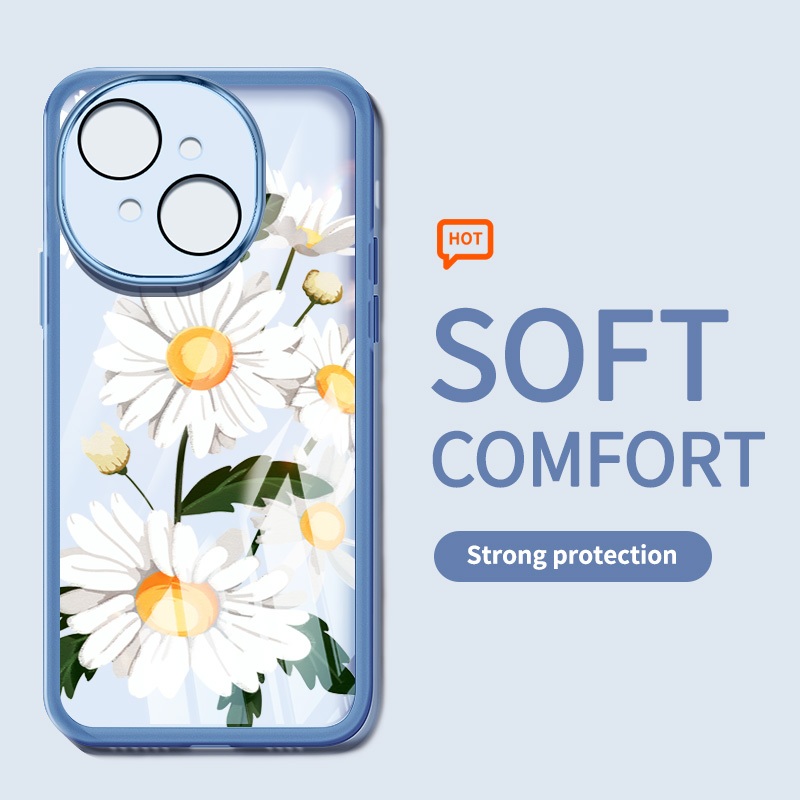 Ốp Điện Thoại Thời Trang YBD Cho ITEL A50C A90 Tecno Spark Go 1 2024 Spark Go 1S Tecno POP 9 Spark Go 2025 Minh Họa Nghệ Thuật Daisy Vỏ Dưới Trong Suốt