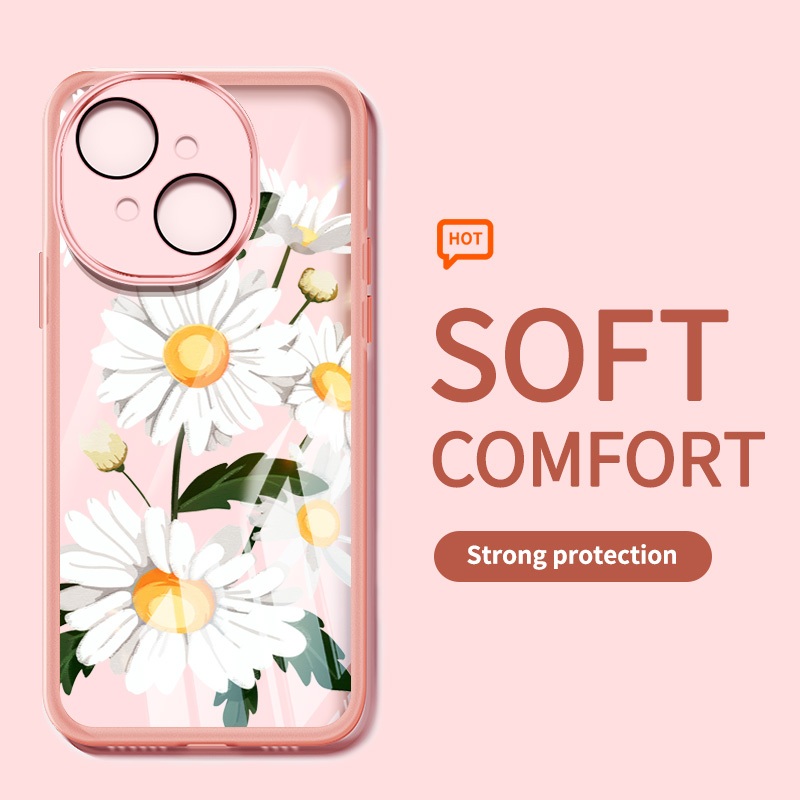 Ốp Điện Thoại Thời Trang YBD Cho ITEL A50C A90 Tecno Spark Go 1 2024 Spark Go 1S Tecno POP 9 Spark Go 2025 Minh Họa Nghệ Thuật Daisy Vỏ Dưới Trong Suốt