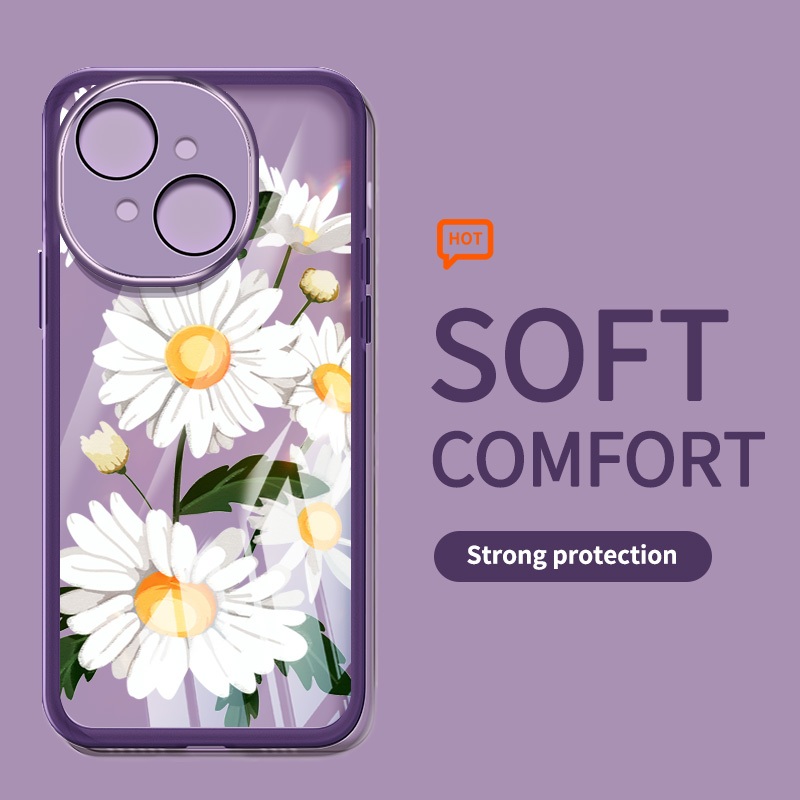 Ốp Điện Thoại Thời Trang YBD Cho ITEL A50C A90 Tecno Spark Go 1 2024 Spark Go 1S Tecno POP 9 Spark Go 2025 Minh Họa Nghệ Thuật Daisy Vỏ Dưới Trong Suốt