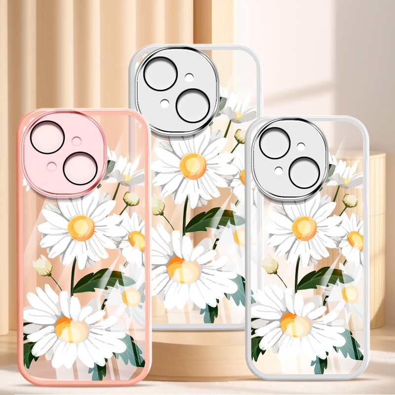 Ốp Điện Thoại Thời Trang YBD Cho ITEL A50C A90 Tecno Spark Go 1 2024 Spark Go 1S Tecno POP 9 Spark Go 2025 Minh Họa Nghệ Thuật Daisy Vỏ Dưới Trong Suốt