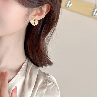 Châu Âu Mỹ ins Phong Cách Mới Nghiền Đá Trái Tim Tình Yêu Bông Tai Nữ