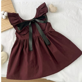 kiểu mới mùa hè Váy xếp ly lưng hình bướm bên bờ biển mùa hè dành cho bé gái